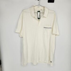 Marine Layer The Air Polo Mens XL White Short Sleeve Pocket Shirt 20351 NWT